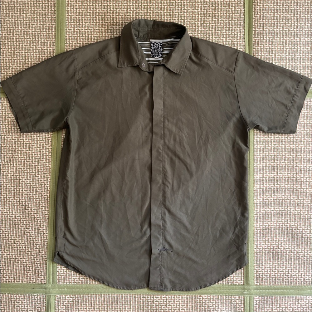Volcom Olive Green Casual Button-Down Shirt